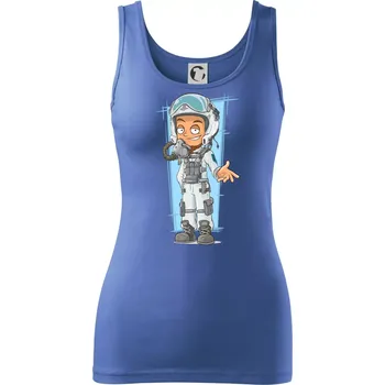 Dámské tričko Vesmírný voják oranžový - Dámské tílko - XS ( Azurově modrá )