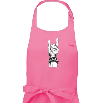 Kuchyňská zástěra Rock ruka s náramkem - Pánská zástěra na vaření - Univerzální velikost ( Růžová )