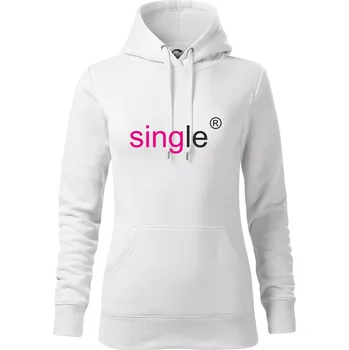 Dámská mikina Single nápis copyright - Mikina dámská Cape s kapucí - M ( Bílá )