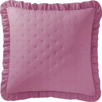 Povlak na dekorativní polštářek Povlak na polštář 45x45 prošívaná s volánkem dekorativní Celia RŮŽOVÁ