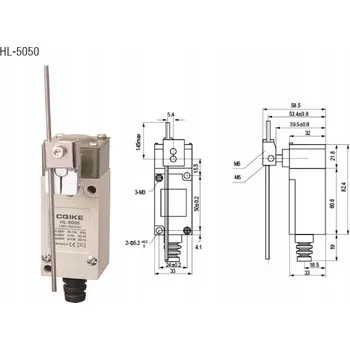 vypínač Koncový spínač HL-5030 Koncový spínač s rolkou 18mm