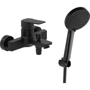 Vodovodní baterie SAT Vanová baterie SAT Cube Way s vanovým setem 150 mm černá matná SATBSCU222CSET1 SATBSCU222CSET1
