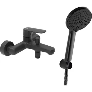 Vodovodní baterie SAT Vanová baterie SAT Feel s vanovým setem 150 mm černá matná SATBSFEEL222CSET1 SATBSFEEL222CSET1