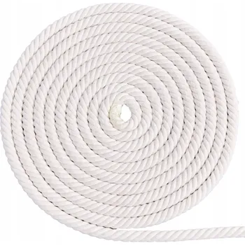 Lany Lano bavlněné kroucené lodní šňůra PEVNÉ bílé dekorativní průměr 8mm