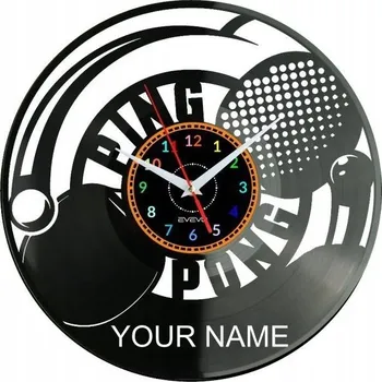 Hodiny Stolní Tenis Ping-Pong Nástěnné Hodiny s Vaším Jménem - Moderní Dekorativní Design