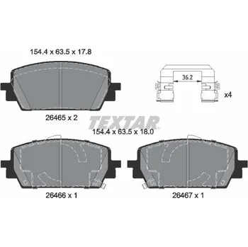 Brzdová destička Sada brzdových destiček, kotoučová brzda TEXTAR 2646501