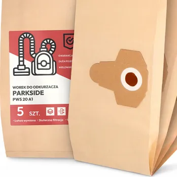 Sáček do vysavače 5x SÁČEK do VYSAVAČE Parkside PWS 20 A1 PAPÍROVÝ 2-vrstvý Velký SÁČKY 2A