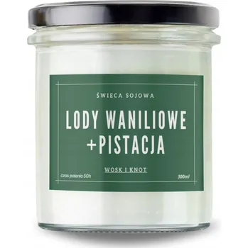 Svíčka Tradiční sójová svíčka - vanilková zmrzlina s pistáciemi Vosk i Knot 1 ks