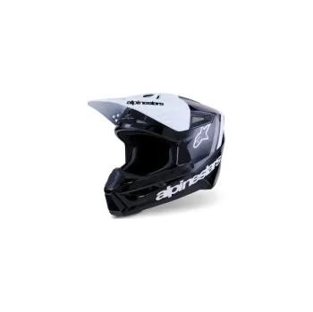 Helma na motorku Mx Helma Alpinestars SM3 Radium Helmet Black White Gray Glossy 26, Velikost XS (53-54cm)
