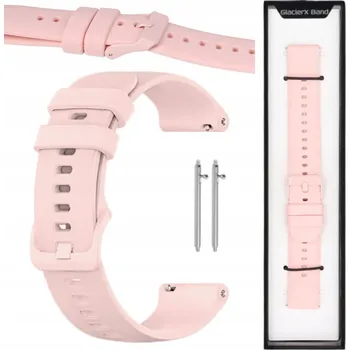 Řemínek na hodinky Silikonový řemínek k hodinkám 20 mm GlacierX s teleskopickou rychloupínací osičkou, RŮŽOVÝ