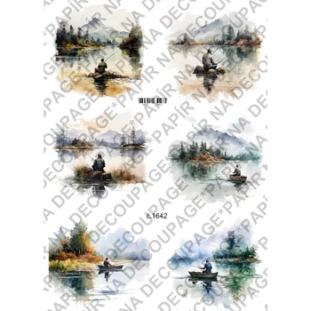 Výtvarný papír Rýžový a soft papír na decoupage - Rybář - KB01642 Materiál: Rýžový papír, Rozměr: A4