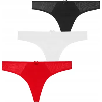 Dámské spodní prádlo Dámské bavlněné tanga Tanga Delicate Mesh, módní MORAJ 3 ks S