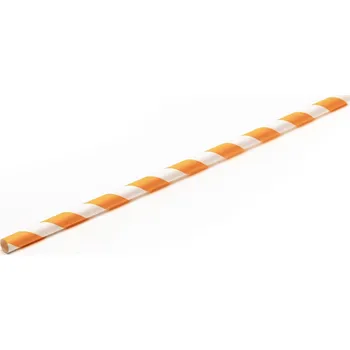 Jednorázové nádobí Bio Brčka "Oranžové pruhy"