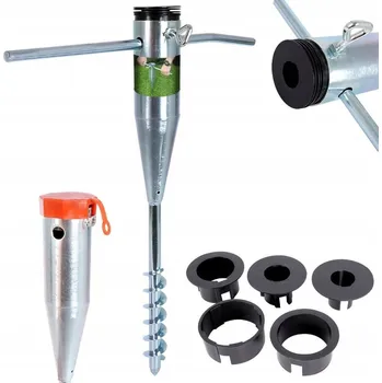 Stínicí technika Stojan pro zahradní slunečník Redcliffs kovový stříbrný šroubovací 57x8,5 cm