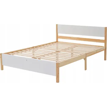 Postel Dřevěná manželská postel moderní 140x200 borovice