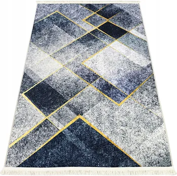 Koberec KOBEREC DO OBÝVACÍHO POKOJE LOŽNICE VELKÝ ŠEDÝ 120X160 MĚKKÝ ZLATÝ MODERNÍ