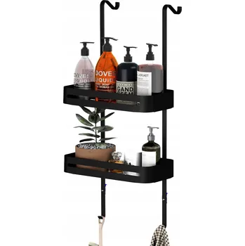 KOUPELNOVÁ POLIČKA do sprchy závěsná - nerezová ocel - černá