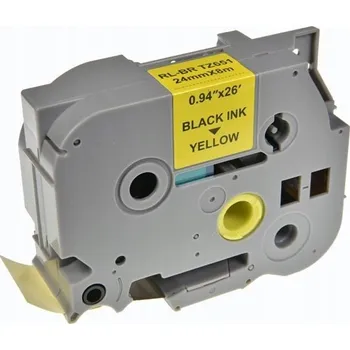 Pásek do tiskárny Páska do tiskáren štítků Brother, TZE-651, černý tisk/žlutý podklad