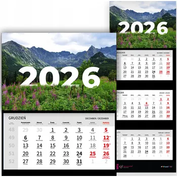 Kalendář Nástěnný Kalendář Trojdílný 2026 HORSKÉ STEZKY Do Kanceláře Jako Dárek Vzory