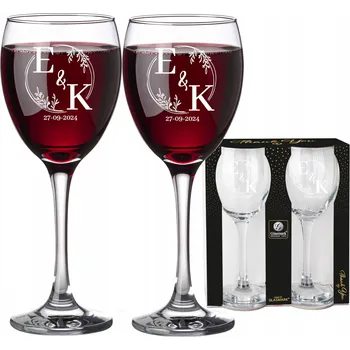 Sklenice Skleničky na víno GRAWER 300 ml DÁREK SVATBA NAROZENINY VÝROČÍ VALENTÝNA x2