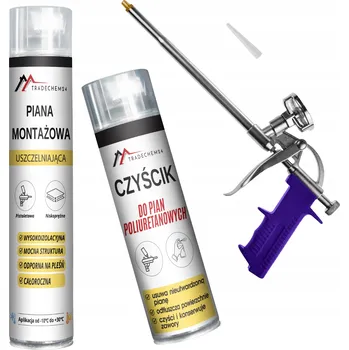 Montážní pěna NÍZKOEXPANZNÍ MONTÁŽNÍ PĚNA 750 ML + ČISTIČ + PISTOLE NA PĚNU
