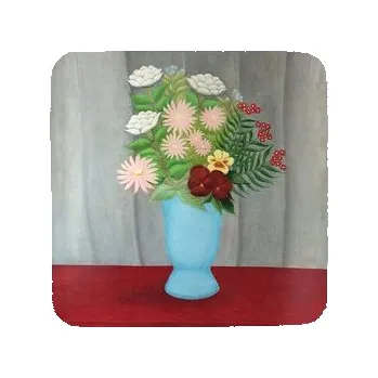 Podtácek Podložka pod hrnek Zátiší s květinami v modré váze Henri Rousseau