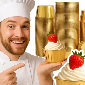 Formička Papírové košíčky na muffiny zlaté 50x40 mm 50 ks