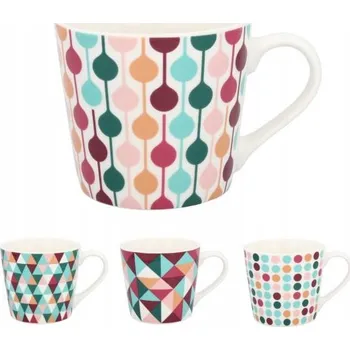 Porcelánový hrnek 3 65 Ml Káva Čaj Geometrický Mix