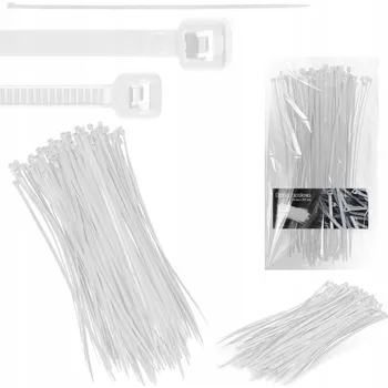 Stahovací páska 100x STAHOVACÍ PÁSKY Kabelové Zdrhovací 3,6 x 300 mm Silné UV Odolné Stahovací Pásky