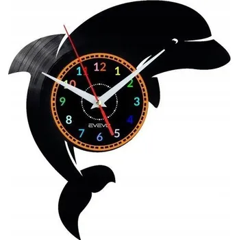 Hodiny DELFÍN DEKORATIVNÍ NÁSTĚNNÉ HODINY MODERNÍ VINYLOVÁ DESKA