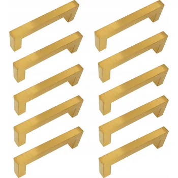 Nábytkové kování 10 x Klasická Nábytková úchytka 128 mm zlatá, kovová úchytka na skříňku