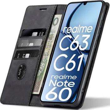 Pouzdro na mobilní telefon Flipové pouzdro Koanni pro Realme C61, C63, Note 60 černé