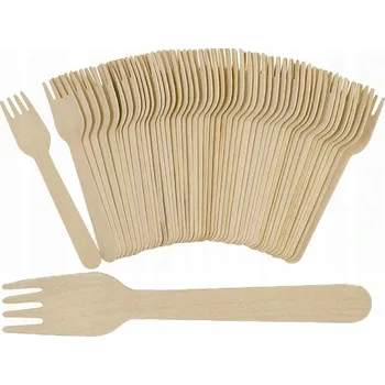 Příbor Dřevěná vidlička ekologická 16 cm, 100 kusů