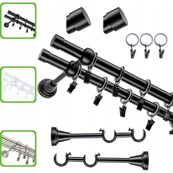 Garnýž VOPPI GARNÝŽ DVOJITÁ SIMPLE S ŽABKAMI 120 CM 19+19MM BÍLÁ