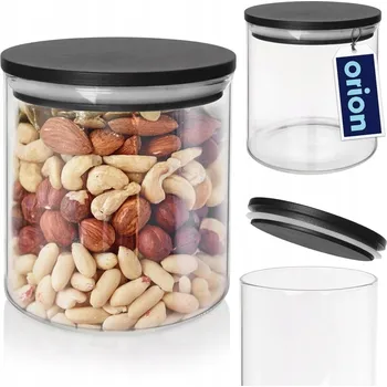 Dóza na potraviny Kuchyňská SKLENĚNÁ dóza na sypké potraviny s těsněním 450 ml