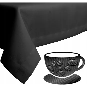 ubrus UBRUS ODOLNÝ SKVRNÁM 120x260 na stůl klasický hladký lem Elegant ČERNÝ