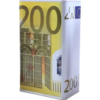 Pokladnička POKLADNIČKA EURO KOVOVÁ NEOTVÍRACÍ PLECHOVKA NA ÚSPORY RŮZNÉ BARVY