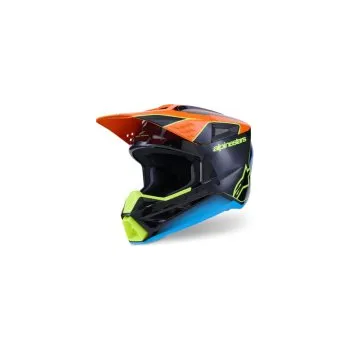 Helma na motorku Mx Helma Alpinestars S-M3 Fray Helmet Black/Orange/Yellow Fluo Gloss 26, Velikost M (57-58cm)