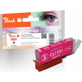 Peach kompatibilní cartridge Canon CLI-531BK, černá, 400str.