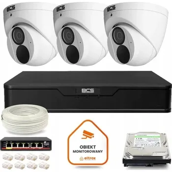 IP kamera SADA IP MONITORINGU 3 KAMERY BCS-P-EIP28FWR3-Ai2 DŮM OBCHOD FIRMA 8 Mpx