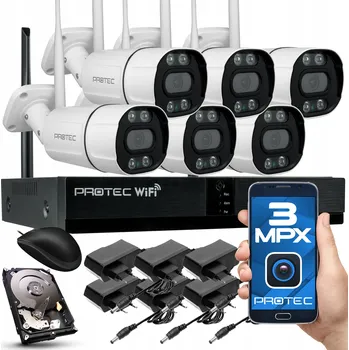 IP kamera Sada pro monitorování Protec WIFI-KIT-4CH-3MP