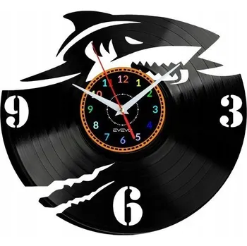 Hodiny ŽRALOK NÁSTĚNNÉ HODINY DEKORATIVNÍ MODERNÍ VINYLOVÁ DESKA