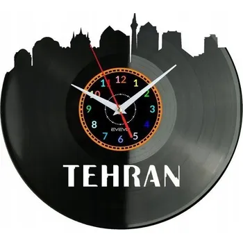 Hodiny TEHERAN NÁSTĚNNÉ HODINY DEKORATIVNÍ MODERNÍ VINYLOVÁ DESKA VINYL JAKO DÁREK