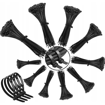 Stahovací páska Upínací pásky, černé stahovací pásky 1000ks