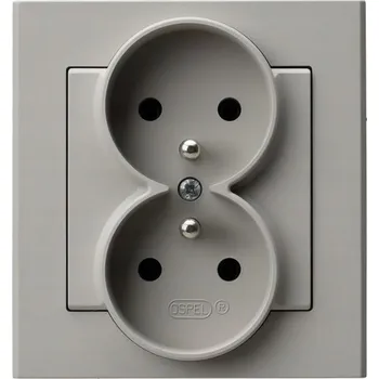 Elektrická zásuvka Dvojitá zásuvka s uzemněním v rámečku 16A Ospel Sonata Kašmír GP-2RZ/82