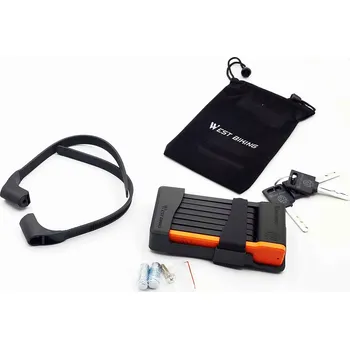 Zámek na kolo Skládací zámek WEST BIKING 85 cm, vysoká bezpečnost a odolnost, 3 klíče