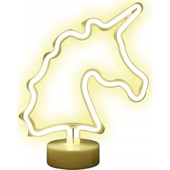Lampička LED NEONOVÁ LAMPičKA JEDNOROŽEC ŽLUTÁ USB/BATERIE PRO