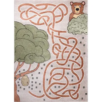 Koberec Dywany Łuszczów Dětský kusový koberec Fun Honey with Bear beige Rozměry koberců: 280x370