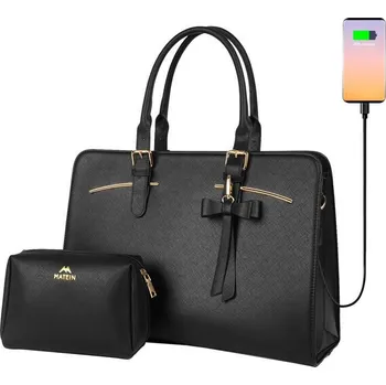 brašna na notebook Matein Dámská brašna na notebook 15,6” s kosmetickým pouzdrem 1310 černá