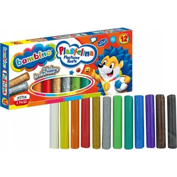 Modelovací hmota Plastelína Bambino 12 barev zlatá + stříbrná